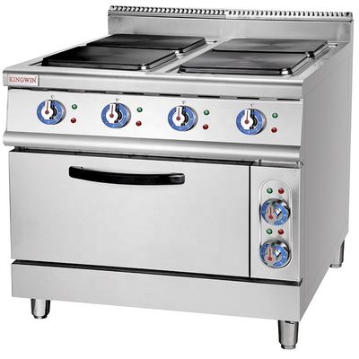 380V-415V Spannung Elektrische kommerzielle Kochkette mit Quadrat-Hotplate und Ofen