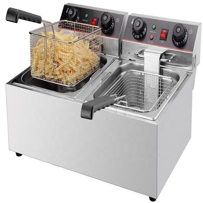 585x460x285mm Timer Control Elektrische Kartoffelchips-Freitmaschine mit 2 Körben