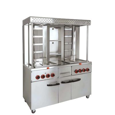 8 Brenner Gas Doner Maschine für den Nahen Osten Restaurant Edelstahl Shawarma Grill