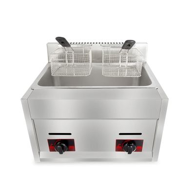 6L 6L kommerzielle Edelstahl-Gas-Tieftreibmaschine mit 2 Korb-Fried Chicken-Maschine