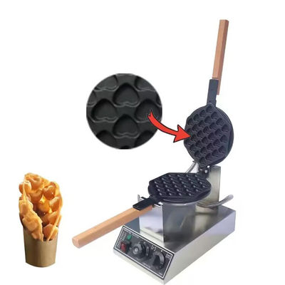 Edelstahl-Nonstick-Mini-Herz-Kegel-Blasen-Waffelfabrik für Snackmaschine