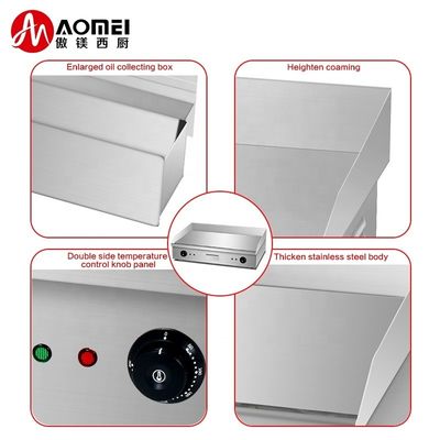 Elektrische Schreibtischplatte Flat Griddle Plate Silber Weiß 35 kg Doppeltemperatur-Steuerung