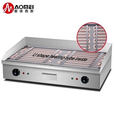 Elektrische Schreibtischplatte Flat Griddle Plate Silber Weiß 35 kg Doppeltemperatur-Steuerung