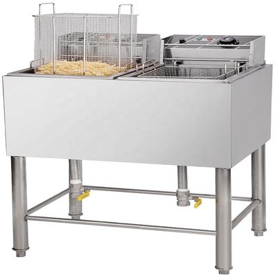 Elektrische Industrie-Fritter mit Hebegriff und Außenabmessung 660x600x1010 mm
