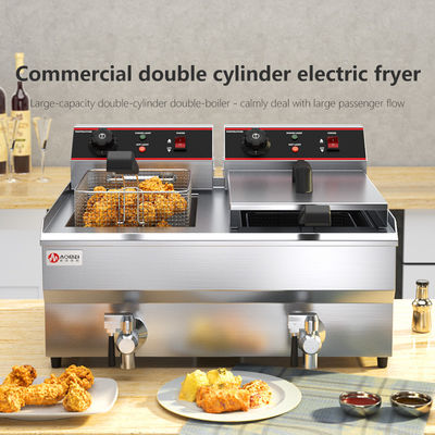 Edelstahl Elektrische Kartoffelchips-Freitmaschine mit Temperaturregelung und Abdeckung 13L