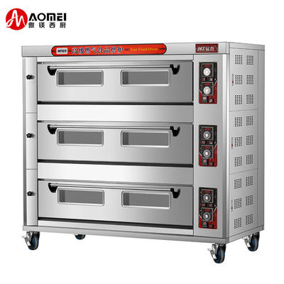 Mehrfunktions 3-Deck 9 Trays Gas-Pizza-Ofen für die kommerzielle Backerei von Weizenprodukten