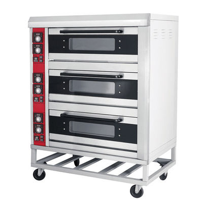Einfache Bedienung Edelstahl Drei-Schicht-Elektrische Pizza-Ofen Bäckerei Maschinen Vorteil