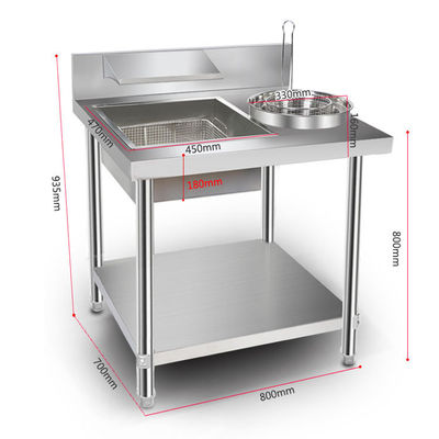 800/1000x700x800mm Gewerblicher Küchenbrottisch für schnelle und mühelose Verpackung