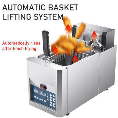 Hohe Sicherheitsstufe Edelstahl-Fryer mit automatischem Korbheben