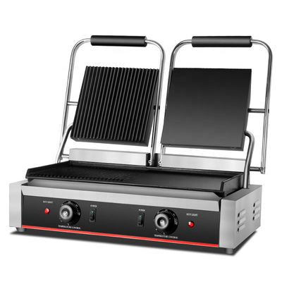 Elektrische Kontaktgrill-Nichtklebende Oberfläche und 1/2 Rillen für Kundenanforderungen