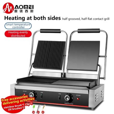 Elektrische Kontaktgrill-Nichtklebende Oberfläche und 1/2 Rillen für Kundenanforderungen