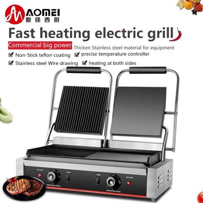 Elektrische Kontaktgrill-Nichtklebende Oberfläche und 1/2 Rillen für Kundenanforderungen