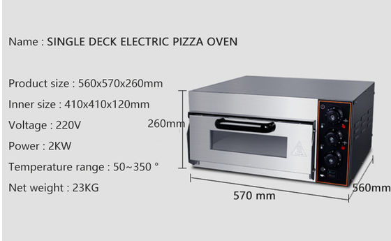 Outlet Einzeldeck Edelstahl kommerzielle elektrische Bäckerei Pizzaofen 2023 Design