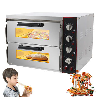 2 Decks aus Edelstahl Elektrische Pizza-Ofen mit unabhängigen Kammern