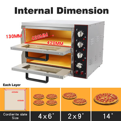 2 Decks aus Edelstahl Elektrische Pizza-Ofen mit unabhängigen Kammern