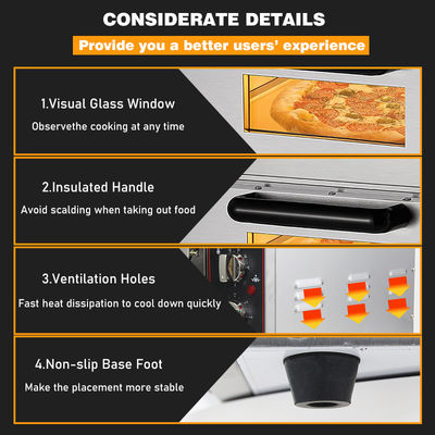 Elektrische Back-Brot-Pizza-Kuchen-Ofen mit Pizza-Stein und Timer 585x480x300mm