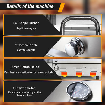 Bäckerei Maschinen Gas-Pizza-Ofen Grill Größe 320*320mm Portable Camping Pizza Grill