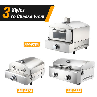 550*320mm Grillgröße Doppelbrenner Gas-Pizzoofen für Bäckerei und Zubereitung von Lebensmitteln