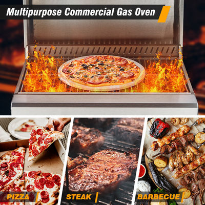 550*320mm Grillgröße Doppelbrenner Gas-Pizzoofen für Bäckerei und Zubereitung von Lebensmitteln