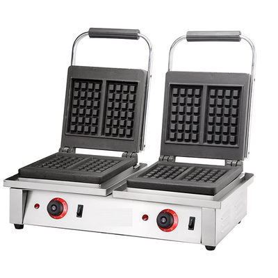 4KW kommerzielle doppelquadratische belgische Waffelmaschine mit austauschbaren Sandwichplatten