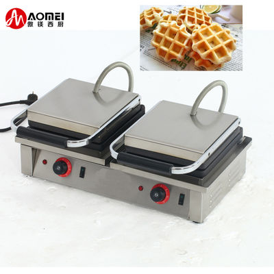 4KW kommerzielle doppelquadratische belgische Waffelmaschine mit austauschbaren Sandwichplatten