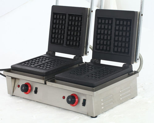 4KW kommerzielle doppelquadratische belgische Waffelmaschine mit austauschbaren Sandwichplatten