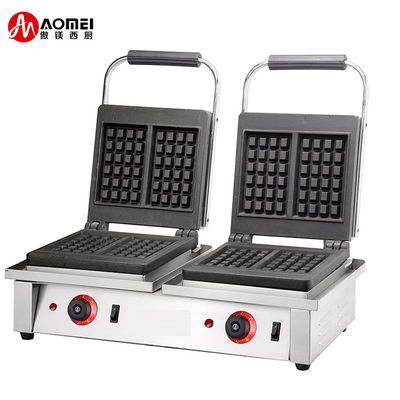 4KW kommerzielle doppelquadratische belgische Waffelmaschine mit austauschbaren Sandwichplatten