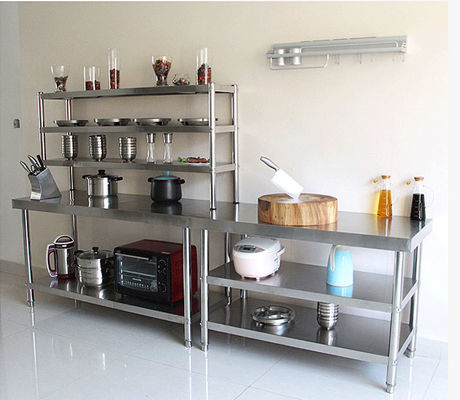 Hotel Buffet Nahrungsmittelgeräte Edelstahl Küche Arbeitstisch 1.2/1.5/1.8/2.0M Länge