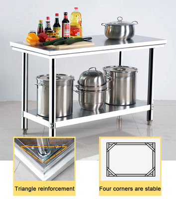 Hotel Buffet Nahrungsmittelgeräte Edelstahl Küche Arbeitstisch 1.2/1.5/1.8/2.0M Länge