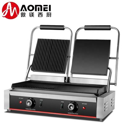 Hotel Elektrische Kontakt Grill Edelstahl Panini Press Grill Sandwichmacher