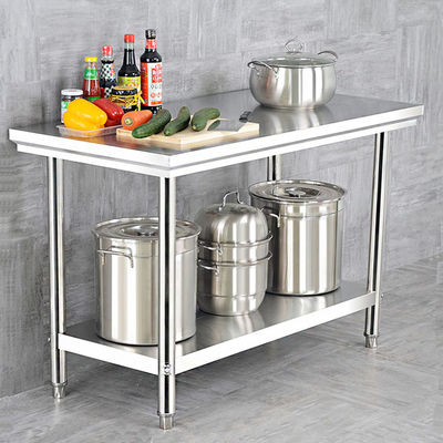 Silberner Hotel Buffet Nahrungsmittel Ausrüstung Edelstahl Arbeitstisch 1.2/1.5/1.8M für die Küche