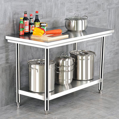 Silberner Hotel Buffet Nahrungsmittel Ausrüstung Edelstahl Arbeitstisch 1.2/1.5/1.8M für die Küche