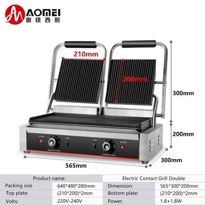 Teile für gewerbliche elektrische Grills mit klebstofffreier Kochfläche und 220-Volt-Stromversorgung