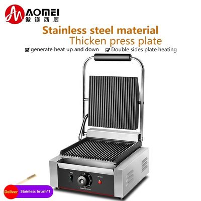 Kommerzielle elektrische Panini-Grillmaschine mit klebstofffreier Kochfläche und Sandwichplatten