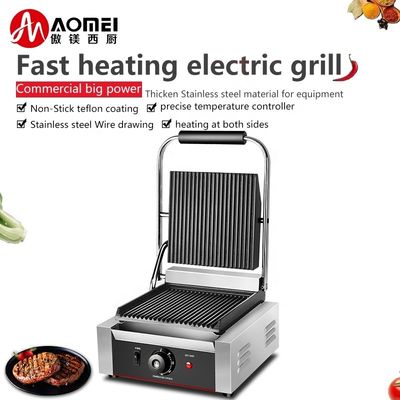 Kommerzielle elektrische Panini-Grillmaschine mit klebstofffreier Kochfläche und Sandwichplatten