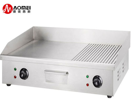 Silberner Edelstahl Elektrische Halbgrill für Temperaturbereich von 50-300°C