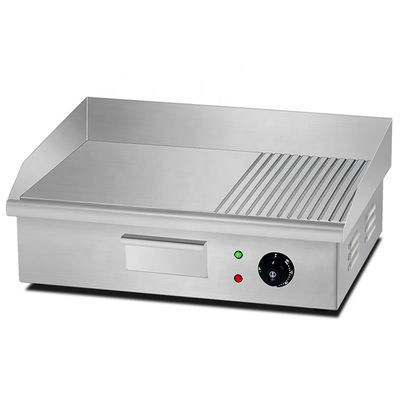 Elektrische Flachtopgrill und Grill aus rostfreiem Stahl für Restaurantküche