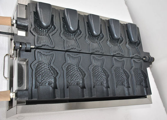 5 Fischkegel Kapazität Elektrofischform Waffel Eisen Taiyaki Maschine für Eiscreme Kegel