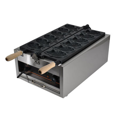 220V automatischer elektrischer Fisch-förmiger Taiyaki-Waffelfabrik mit 6 Waffelfilmen