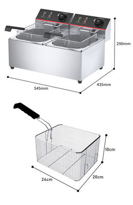 Überhitzschutz 2-Tank 2-Korb Automatische Bratmaschine für Restaurantgeräte