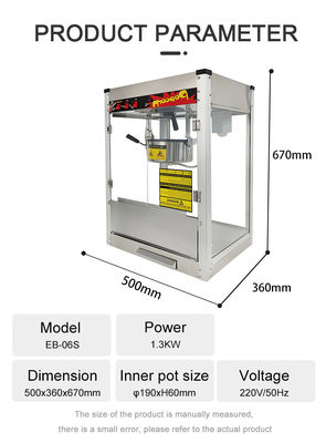 Elektrische Kugel-Popcorn-Maschine mit Edelstahlmaterial und Leistung