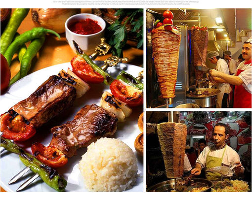 Gasspannung Edelstahl Doner Kebab Grillmaschine für Restaurant Shawarma Toaster