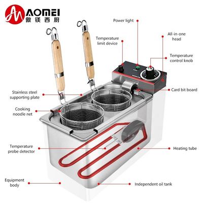 2kW elektrische Edelstahl Automatische Pasta Kocher Korb/Nudel Kochmaschine TEN-2