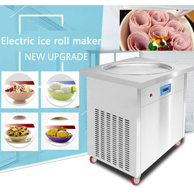 Gefrorene Joghurt-Soft-Serve-Doppelplatten-Fried-Eis-Rollmaschine für die Snackindustrie