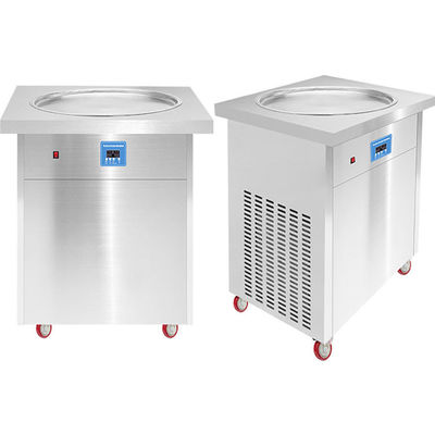 Einfach quadratische Pan Thai Instant Fry Eiscreme Roll Maschine Kühlmittel R404A / R410A
