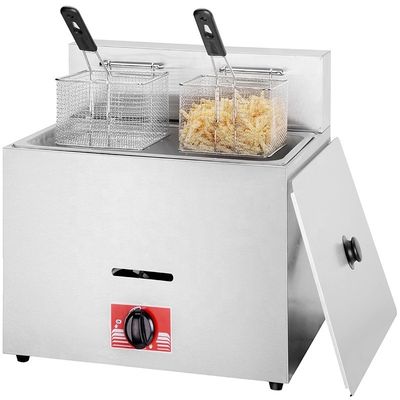 Multifunktionale 12L kommerzielle 1 Tank 2 Korb Tischoberfläche Edelstahl Lpg Gasbrenner
