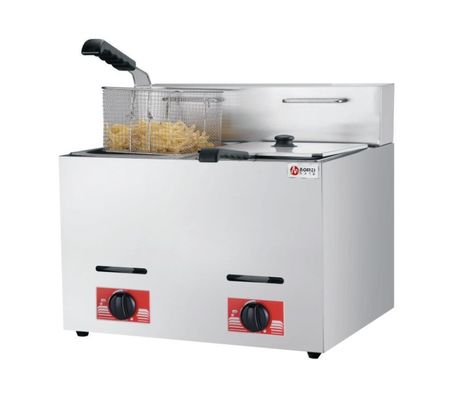 Gasbetriebener 6L 6L kommerzieller Edelstahl 2 Tanks Lpg Tiefbrater für schnelles Kochen