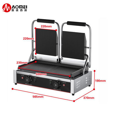 Outdoor und Home Küche Schwarz Silber Elektrische Kontakt Panini Grill für Lebensmittelmaschine