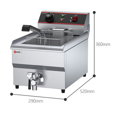 Industrie-Hotel-Restaurant-Versorgung 13L Elektrischer Tieffritter Silber mit 1 Tank 1 Korb