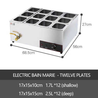Restaurants Gastronomie Küche Industrie Elektrische Bad Marie Essen Warmer Anzeige in Silber